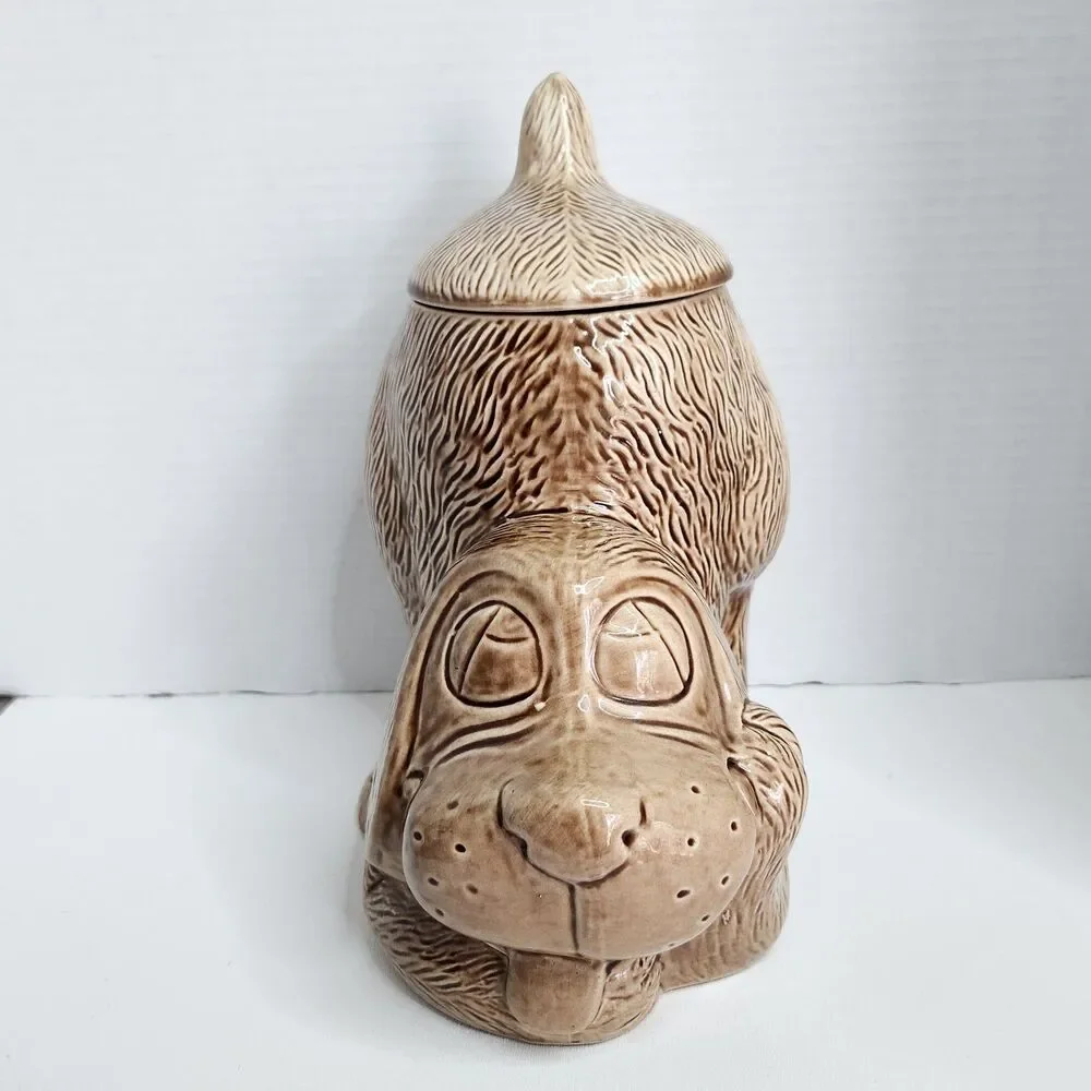 Vintage Thinking Hound Dog Cookie Jar Japan